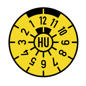HU-Plakette Gelb